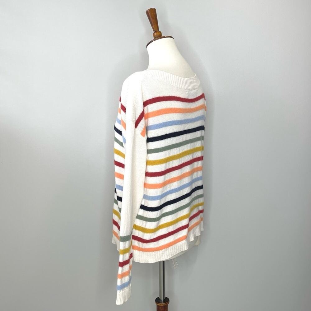 Loft Fuzzy Striped Sweater Women’s Size XS - Picture 4 of 9